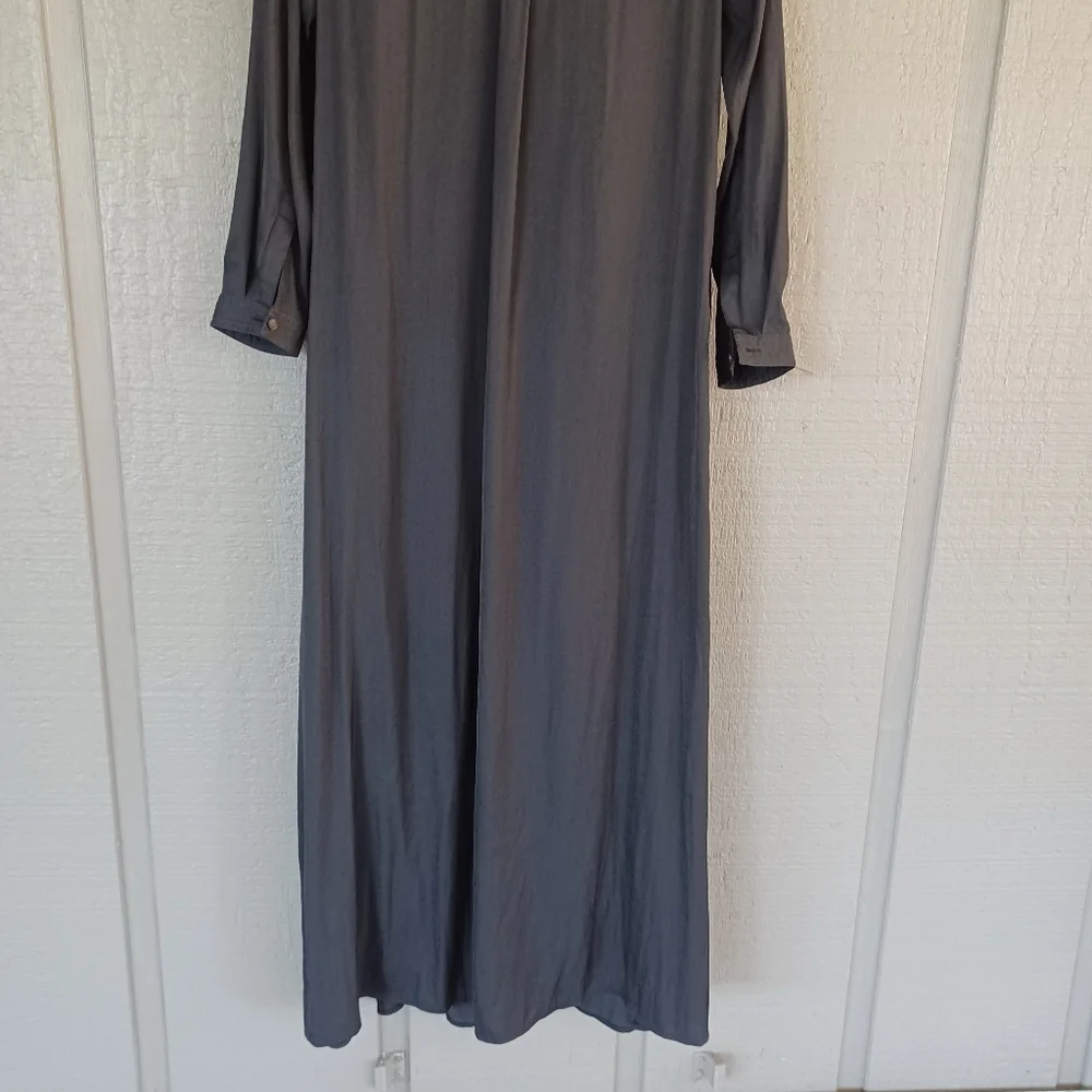 Banana Republic Soft Utility Maxi Dress Size 6 Minimalist Long Sleeve Pockets